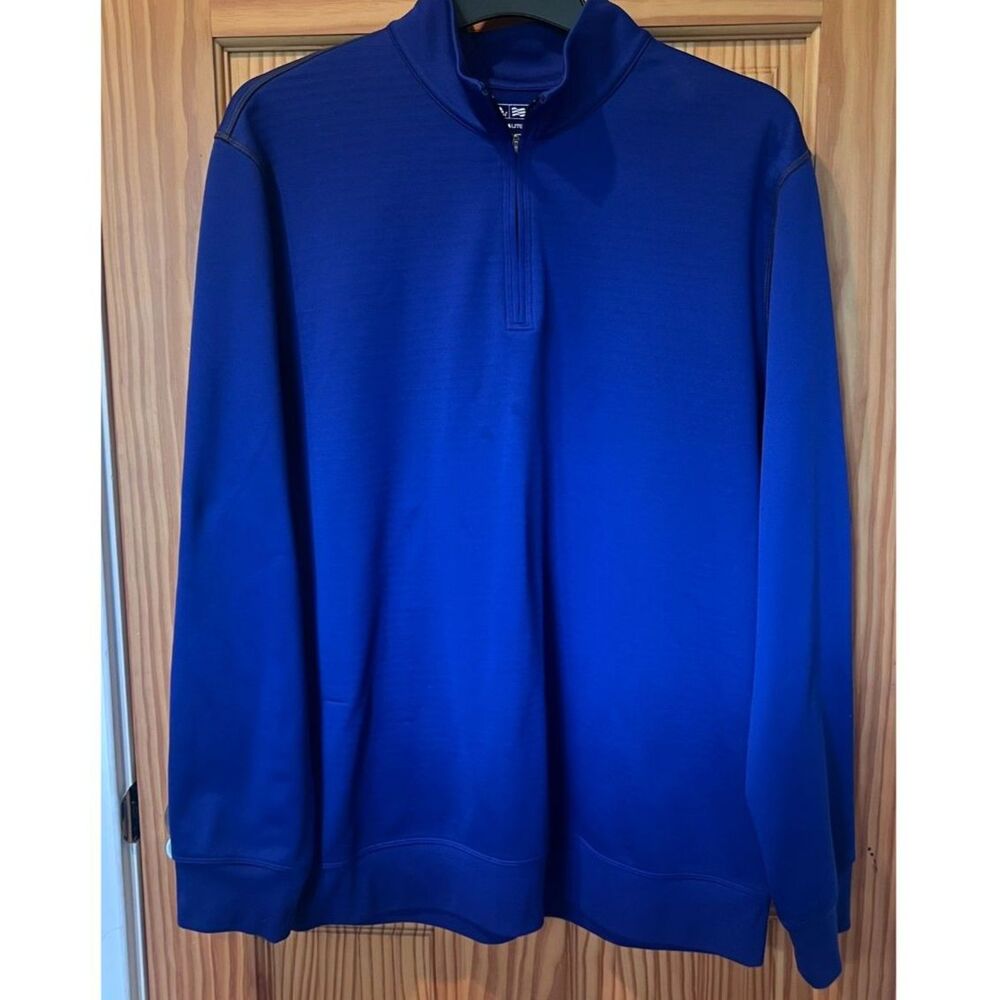 Adidas Golf Climalite 1/4 Zip Pullover Royal Blue Men's XL Fleece Lined Shirt
